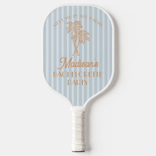 Blue Palm Spring Pastel Beach Bachelorette Party Pickleball Paddle