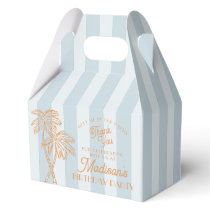Blue Palm Spring Pastel Beach Birthday Party Favor Boxes