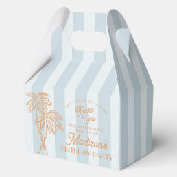 Blue Palm Spring Pastel Beach Birthday Party Favor Boxes