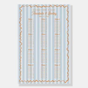 Blue Palm Springs Beach Party Seating Chart Foam Board
