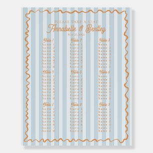 Blue Palm Springs Beach Party Seating Chart Foam Board