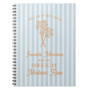 Blue Palm Springs Favorite Memories with Bride Notebook