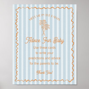 Blue Palm Springs Pastel Beach Advice for Baby Poster