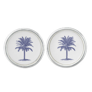 Blue Palm Tree Cufflinks