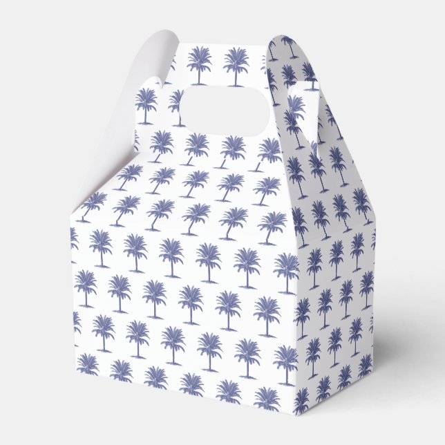 Blue Palm Tree Favor Boxes (Front Side)