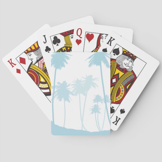 Blue Palm Trees Poker Cards (Back)
