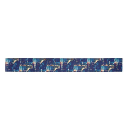 Blue Palm Trees Satin Ribbon