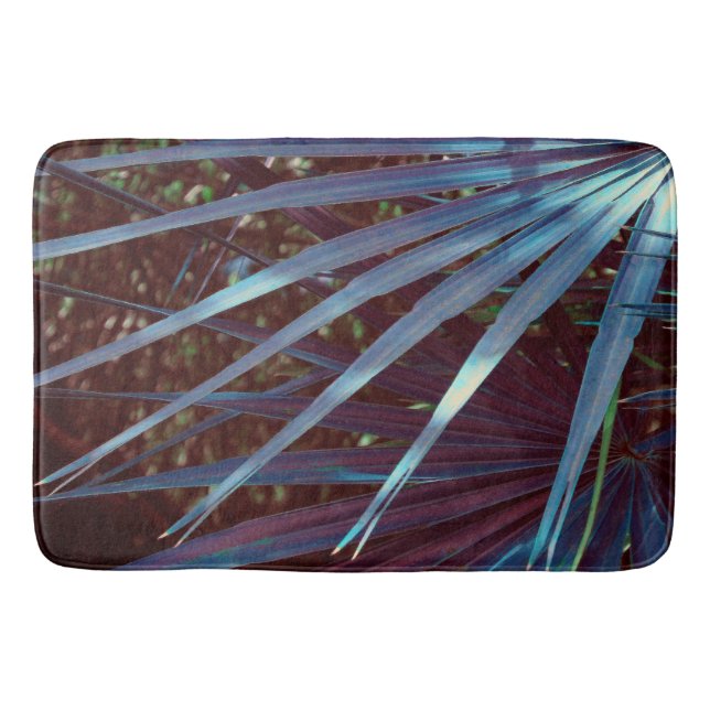Blue Palmetto Dream Bath Mat (Front)