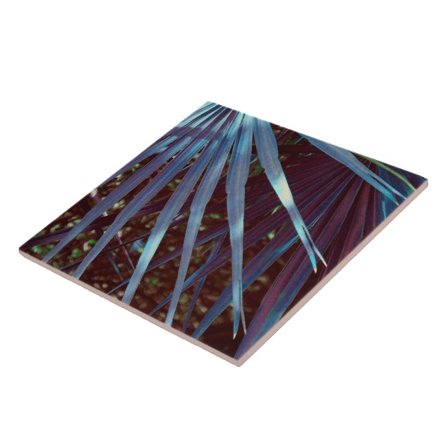 Blue Palmetto Dream Ceramic Tile (Side)