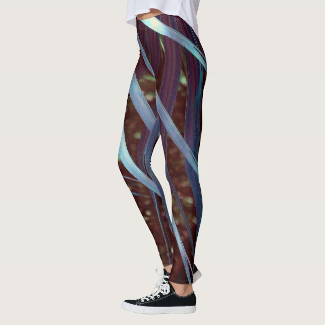 Blue Palmetto Dream Leggings (Left)
