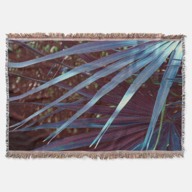 Blue Palmetto Dream Throw Blanket (Front)
