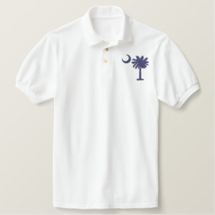 Blue Palmetto Embroidered Shirt