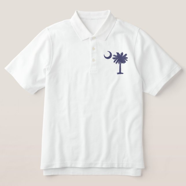 Blue Palmetto Embroidered Shirt (Design Front)