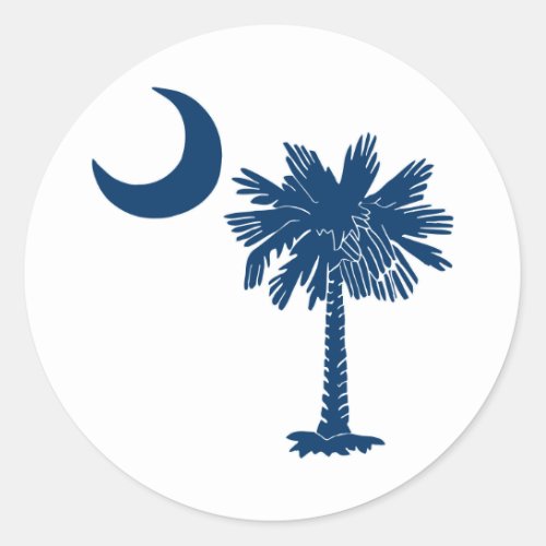 Blue Palmetto on White Sticker