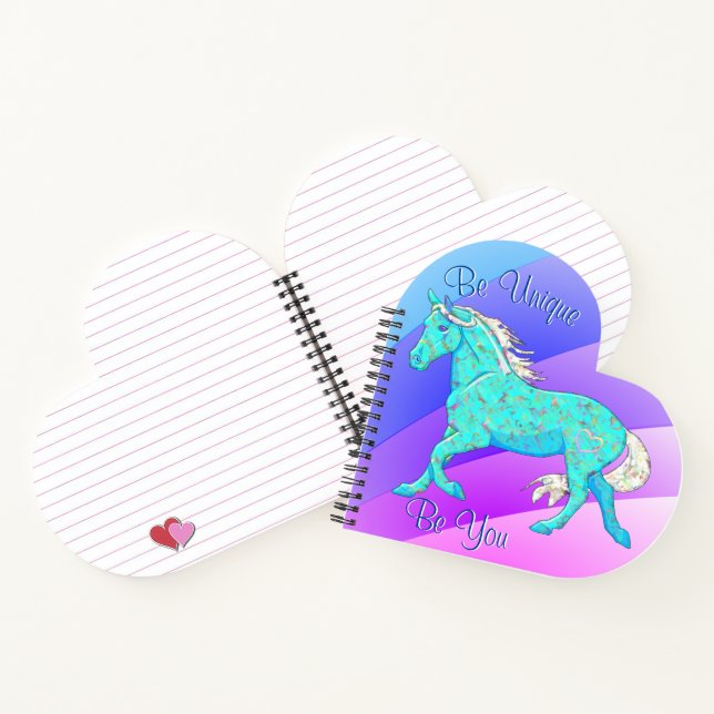 Blue Palomino Horse (pastel rainbow) Notebook (Inside)