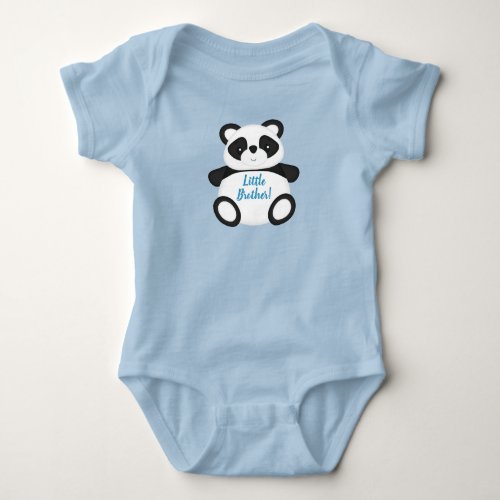 Blue Panda Bear Baby Shower Baby Bodysuit