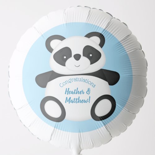 Blue Panda Bear Baby Shower Balloon