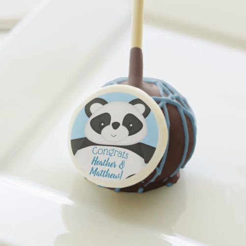 Blue Panda Bear Baby Shower Cake Pops