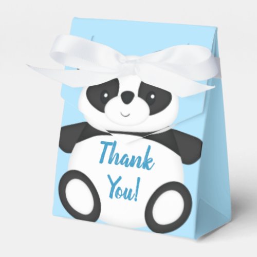 Blue Panda Bear Baby Shower Favor Boxes
