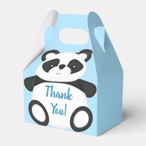 Blue Panda Bear Baby Shower Favor Boxes