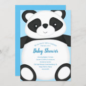Blue Panda Bear Baby Shower Invitation (Front/Back)