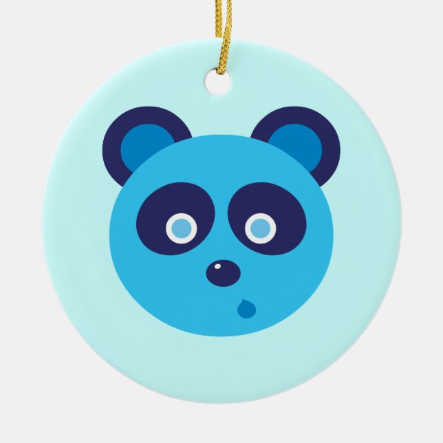 Blue Panda Ceramic Ornament (Front)
