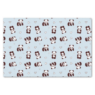 Blue  Panda Heart Tissue Paper