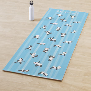 Blue Panda Yoga Mat Custom Name Same on Both Sides