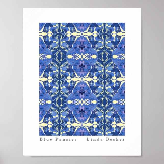 Blue Pansies Art by Linda Becker Poster (Front)