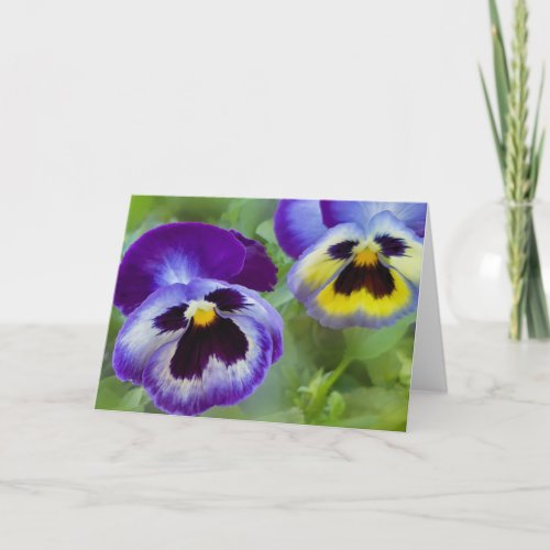 Blue Pansies Card