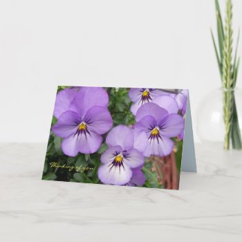 Blue Pansies/violets Thinking Of You Card by ggbythebay at Zazzle