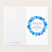 Blue pansy art wedding details schedule map (Outside Unfolded)