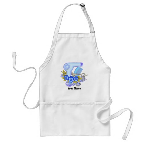 Blue Pansy Beautician Adult Apron