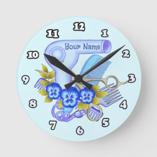 Blue Pansy Beauty Parlor  beautician clock