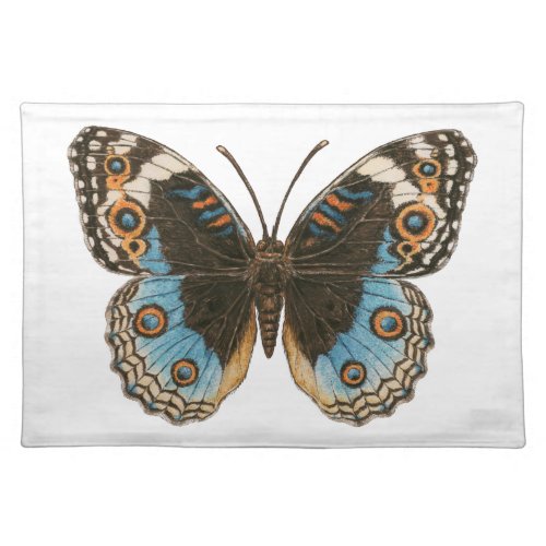 Blue Pansy Butterfly Cloth Placemat