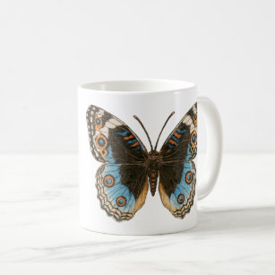 Blue Pansy Butterfly Coffee Mug