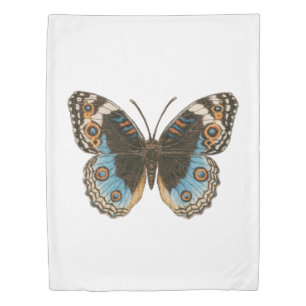 Blue Pansy Butterfly Duvet Cover