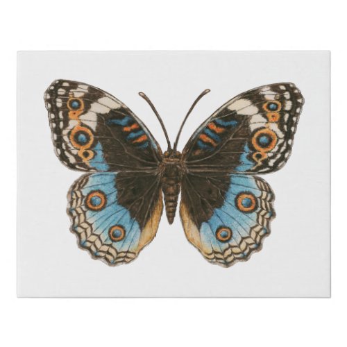 Blue Pansy Butterfly Faux Canvas Print