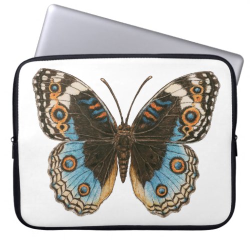 Blue Pansy Butterfly Laptop Sleeve