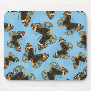 Blue Pansy Butterfly pattern Mouse Pad