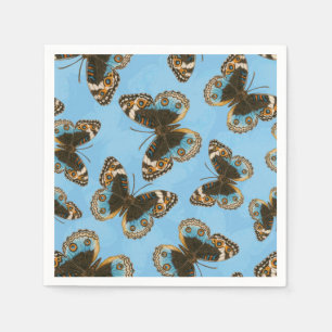 Blue Pansy Butterfly pattern Napkins
