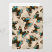 Blue Pansy Butterfly pattern on off white (Front/Back)