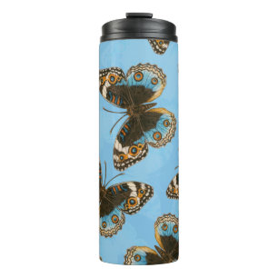 Blue Pansy Butterfly pattern Thermal Tumbler