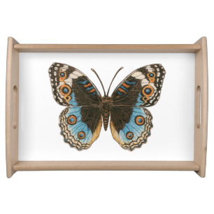 Blue Pansy Butterfly Serving Tray