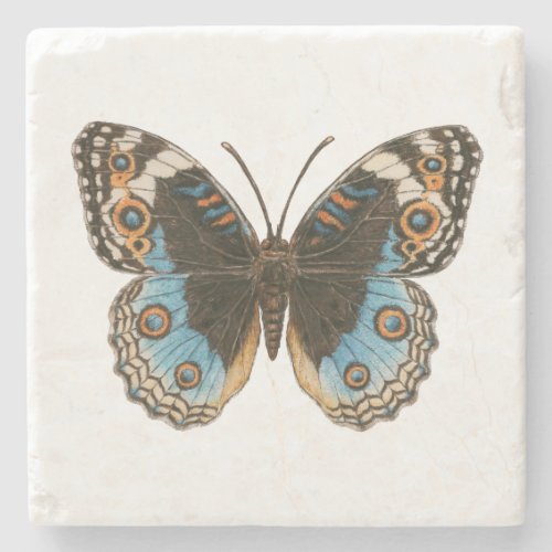 Blue Pansy Butterfly Stone Coaster