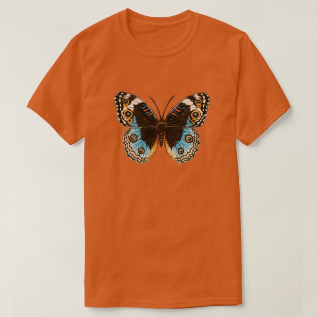 Blue Pansy Butterfly T-Shirt (Design Front)
