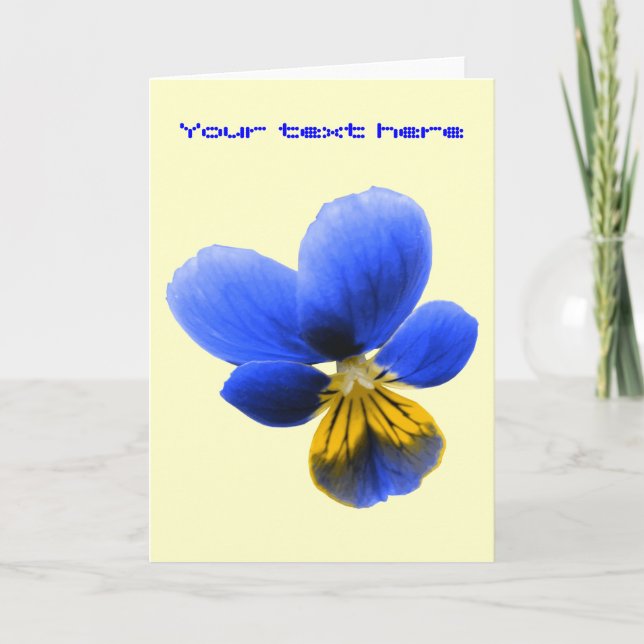 Blue Pansy Custom Greeting Card (Front)