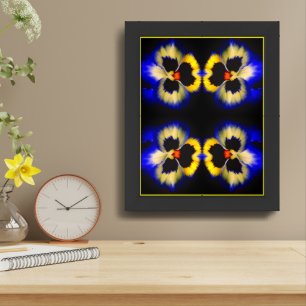 Blue Pansy Flower Abstract Framed Art