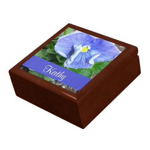 Blue Pansy Flower Gift Box