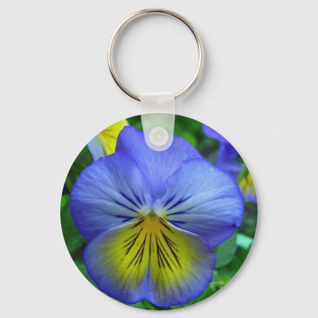 Blue Pansy Keychain (Front)